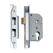 2180 Mortice Lock Euro Rebated Satin Chrome CTC47.5mm Backset 46mm