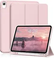 ZKTUYU iPad 11th/10th Generation Case A16 11 inch/10.9 inch 2025/2022, Slim Stand Protective Cover with Pencil Holder, Support Touch ID, Auto Wake/Sleep, Tti-fold Stand Case, Pink