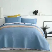 Dexter Blue Coverlet Set Queen/King by Accessorize