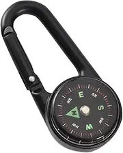Zinc Alloy Compass Carabiner Clip with Scale Ring Double Sided Compass for Outdoor Activities Camping Hiking and Travel