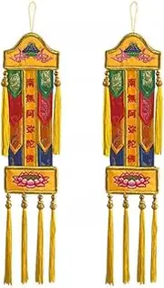 1pair Five Color Banners Buddha Hanging Banner Sutra Banner Flag Building Five Buddha Banners