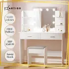 Artiss Dressing Table and Stool Set Hollywood Mirror with LED bulbs