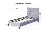 STEPHANIE Grey Single Bed