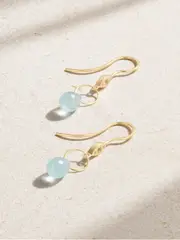 [Melissa Joy Manning] Melissa Joy Manning - 14-karat Recycled Gold, Aquamarine And Diamond Earrings - One size One size Gold