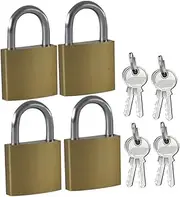 ETHZZLE Metal Padlock Set 4 Small Locks Keys for Suitcase Diary Storage Box Travel