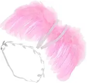 [Beavorty] 1 Set Props Teen Girl Clothing Dresses Outfits Clothes Delicate Photo Props Small Angel Wings Colored Wing Decor Girly Decor Feather Fashion Toy Pink Child