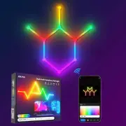 TOHETO Smart WiFi RGB LED Wall Light Lines, Music Sync DIY Geometry Splicing ...