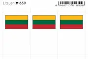6 Lindner 659 Lithuania Sticker Flags Signetten