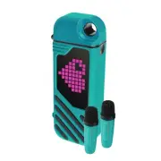 Laser Portable Karaoke Speaker LED Display with 2 Wireless Mics Aquatic Awe