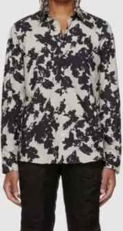 $585 Dries Van Noten Men's White Cotton Floral Carltone Shirt Size FR 44/US 12