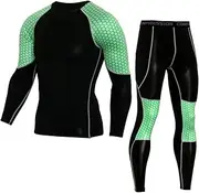 [Abigprofit] Men's Running Set 2pcs/Sets Sportswear Compression Sports Suit Running Sport Workout Tights 7 XL