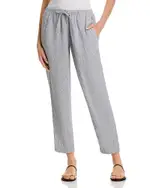 Eileen Fisher Puckered Linen Tapered Ankle Pants