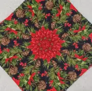 16 9.5" Winter Poinsettia #2 Stack 'n Whack Quilt Blocks * Kaleidoscope