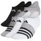 【adidas 愛迪達】2024女時尚美國進口厚襪黑灰白色隱形襪混搭6入組-網