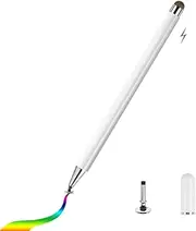 Multi-use Stylus Pens for Tablet/Smartphone, Universal Touch Screen Pen for Touch Screens Devices Tablet Stylus Pens with Replacement Tips (White)