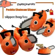 Chainsaw Man Pochita Plush Slipper Pochita Peluche Plush Warm Sole Shoes Slipper