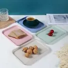 Eco-friendly Rectangular Tray Plastic Storage Wheat Straw Tray Kitchen