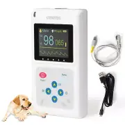 Veterinary pulse oximeter Handheld SPO2 Pr monitor Vet Tongue Probe+Software,USA