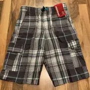 Unionbay Youth Boys' (Sz 12) Pull-On Cargo Short Adjustable Waist Plaid, W18GCXX