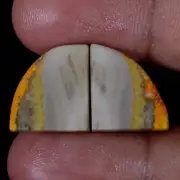 (15X13X3 MM) 16.70 Cts. NATURAL BUMBLE BEE JASPER MATCHED PAIR CABOCHON GEMSTONE