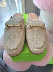 New Sam Edelman Flats slip on mules loafers glittering tweed fabric stunning US9
