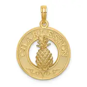 14k Yellow Gold CHARLESTON Pineapple Charm
