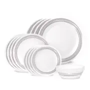 New Corelle Brushed Silver 16-Piece Dinnerware Set 1145807 Service for 4