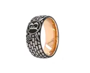 9mm Custom Made Tungsten Ring with Matte Exterior and Rose Gold Plated Interior