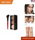 Step-By-Step Contour, Highlighter, & Bronzer Face Palette with Angled Brush