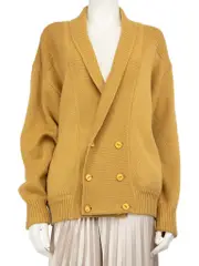 Yellow Wool Knitted Cardigan