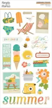 Summer Snapshots Chipboard Stickers-6"X12" - 3 Pack