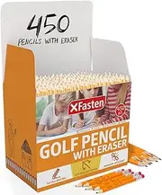 XFasten Golf Pencils with Erasers Bulk 450-Pack 3.5" #2 HB Presharpened Mini Pencils Bulk, Hexagonal Small Pencils for Kids, Half Pencils with Eraser, Golf Pencils Bulk Short Pencils with Erasers