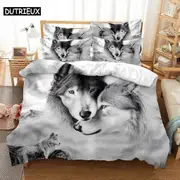 a2348 Bed Sheets Love Wolf Bedding Set Duvet Cover Set Bedding Digital Printing Bed Linen Bedding Set Fashion Design3-Piece Bedding Set (1 Duvet Co
