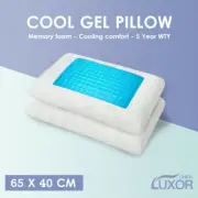 Standard Size Supreme Quality Memory Foam Cool Soft Gel Top Pillow-Flat