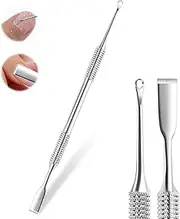 GIONAR 2-in-1 Manicure Cuticle Pusher, Substitute for Staleks Pro Expert 51, Straight Flat & Loop Design, Professional Nail Tool, Cuticle Pusher Tool, Stalex Ring Nail Tool for Manicure Care
