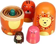 Toyvian 1set Russian Nesting Dolls with Animal Paintings Multi Matryoshka Dolls for Boy Girl Home Decoration Charming Decor for All Ages