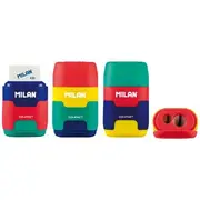 Milan 2 Hole Sharpener/Eraser Combo Assorted