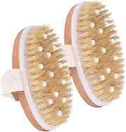 2pcs Back Scrubber Brush Exfoliating Face Sponge Bath Sponges for Adults Two Sided Shower Body Brush Shower Puffs for Body Sponges Bath Exfoliating Body Scrubber Chocolate Wooden