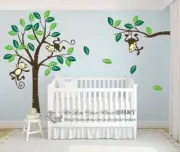 H:265 W:170cm Mega Monkey Tree Wall Art Stickers Baby Kids Nursery Vinyl Decals