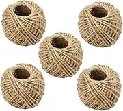 SHINEOFI 5Rolls Decorative Twine String Natural Jute Rope for DIY Crafts Wedding Party Lightweight Packaging Twine