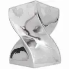 vidaXL Stool/Side Table Twisted Shape Aluminium Silver HEE