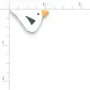 JABC button #1259.s- Small Bright White/Teal Sandpiper