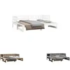 Solid Wood Pine Pull-out Day Bed Single Size Honey Brown Bed Sofa Couch vidaXL