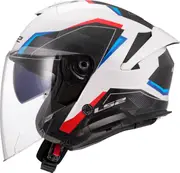LS2 OF618 Verso II Air, open face helmet , color: White/Blue/Red , size: 3XL