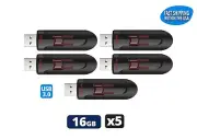 Sandisk Cruzer Glide 16GB 3.0 Flash Drive USB Thumb Drive (5 Pack)