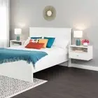 Hanging White 1-Drawers 22.5 in. W Nightstand, Floating Shelf Side Tables with