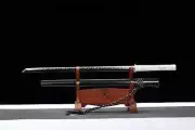 Japanese Straight Spring Steel Sword Chokuto Katana Black And White Battle Ready