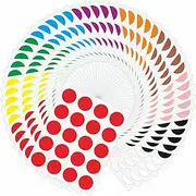 Hybsk 1000Pcs Dot Stickers 20mm Colour Sticker 50 Sheets Assorted Colour Round Coding Circle Stickers Dots for Envelopes Paper Scrapbook (10 Colors)