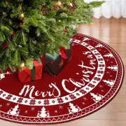 OurWarm Christmas Tree Skirt 60 Inches, Knit Red Tree Skirt for 7 ft Tree & 9...