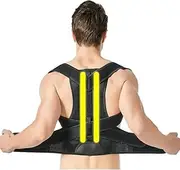 Back Brace Posture Corrector Women Men Hunchback Correction Belt Improve Posture Lumbar Support Shoulder Neck Clavicle Support Lower Upper Back Pain Relief (Black, XXL)